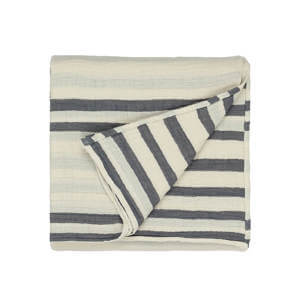 Yard Dusk Blue Woven Stripe Bedspread